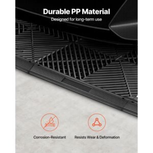 transition edge kit, 11 piece, durable pp interlocking modular garage floor edging, easy installation, edge protection for wet area restaurant, only compatible with drainage mats, black