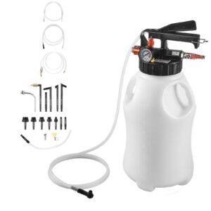 Transmission Fluid Pump, 8 L Pneumatic Oil Fluid Extractor, ATF Refill Dispenser Transfer Pump with 15 ATF Adapters, Oil Extractor Dispenser with HDPE Tank for Cars, Boats, Lawn Mowers
