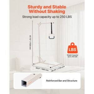 trapeze bar for bed mobility, heavy duty steel free standing trapeze bar 250 lbs weight capacity, hospital bed pull up assist for elderly & disabled, ideal for hospitals, nursing home, home care