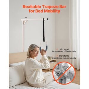 trapeze bar for bed mobility, heavy duty steel free standing trapeze bar 250 lbs weight capacity, hospital bed pull up assist for elderly & disabled, ideal for hospitals, nursing home, home care