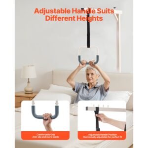 trapeze bar for bed mobility, heavy duty steel free standing trapeze bar 250 lbs weight capacity, hospital bed pull up assist for elderly & disabled, ideal for hospitals, nursing home, home care