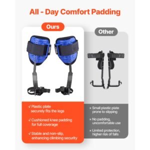 tree climbing spikes set, height adjustable tree climbing gear with straps & waist harness, 350 lbs load capacity, heavy duty steel climb spurs arborist equipment for fruit picking hunting