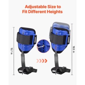 tree climbing spikes set, height adjustable tree climbing gear with straps & waist harness, 350 lbs load capacity, heavy duty steel climb spurs arborist equipment for fruit picking hunting