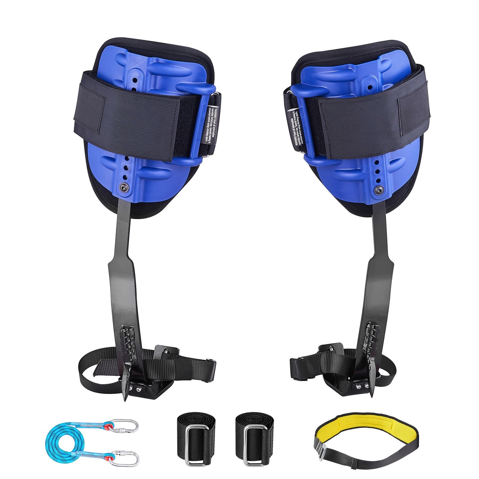 tree climbing spikes set, height adjustable tree climbing gear with straps & waist harness, 350 lbs load capacity, heavy duty steel climb spurs arborist equipment for fruit picking hunting