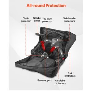 triathlon bike travel bag, transport bicycle storage carry bag with tsa lock & dual zipper, triathlon bicycle case max. wheelbase 42 in for travel, outdoor use, train airplane subway transport