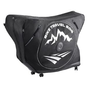 Triathlon Bike Travel Bag, Transport Bicycle Storage Carry Bag with TSA Lock & Dual Zipper, Triathlon Bicycle Case Max. Wheelbase 42 in for Travel, Outdoor Use, Train Airplane Subway Transport