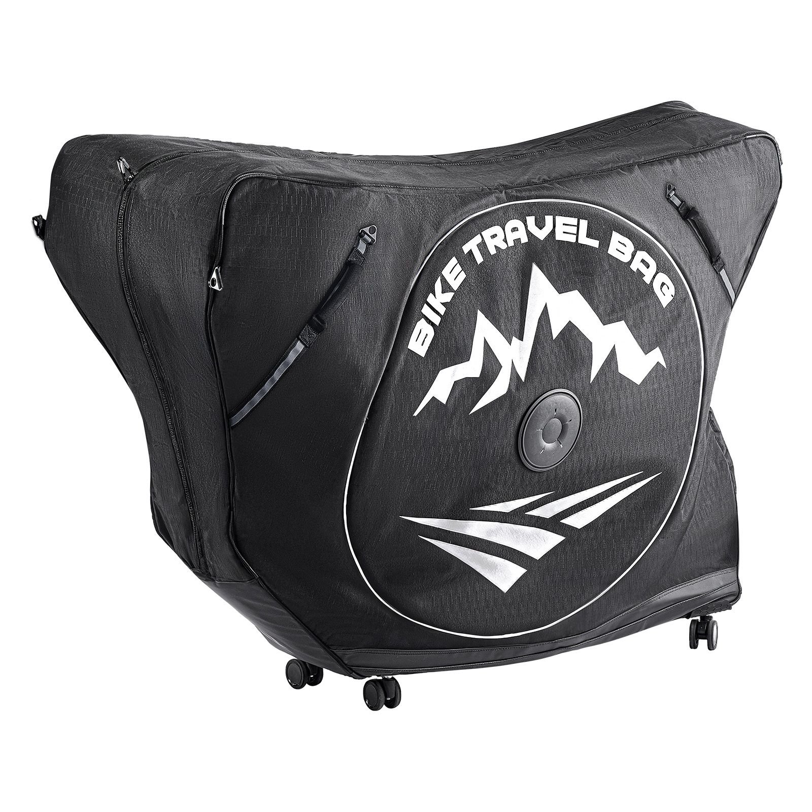 triathlon bike travel bag, transport bicycle storage carry bag with tsa lock & dual zipper, triathlon bicycle case max. wheelbase 42 in for travel, outdoor use, train airplane subway transport