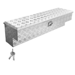 Truck Bed Tool Box, Heavy Duty Aluminum Tool Box with Tread Patterns, Storage Toolbox Chest Organizer with Lock and Key, Ideal for Pickup, Truck Bed, RV, Trailer, 48 x 13.4 x 13 in, Silver