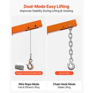 truck crane, 500 lbs pickup hitch crane trailer hitch mounted with manual winch & hydraulic jack, 360° rotating telescopic boom, foldable truck bed jib hoist for machine lumber equipment lifting