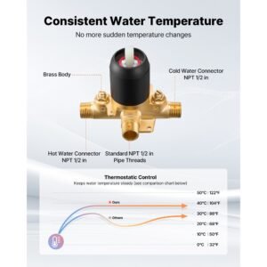 tub and shower faucet set, 5 inch rainfall shower head and bathtub spout, complete single handle tub trim kit with brass pressure balancing valve, 8 setting adjustable spray modes, matte black