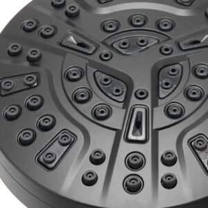 tub and shower faucet set, complete with 5 inch rainfall shower head and bathtub spout, 8 setting adjustable spray, single handle tub trim kit with brass pressure balancing valve, matte black