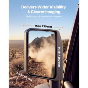 tube door side mirrors, compatible with jeep wrangler cj7 yj tj jk jl/gladiator jt/cherokee xj, dot certified side view mirrors for half tubular doors, up/down/left/right adjustable, 1 pair