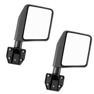 Tube Door Side Mirrors, Compatible with Jeep Wrangler CJ7 YJ TJ JK JL/Gladiator JT/Cherokee XJ, DOT-Certified Side View Mirrors for Half Tubular Doors, Up/Down/Left/Right Adjustable, 1 Pair
