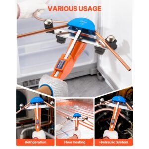 tubing bender kit, 1/4 to 7/8 inch, compact ratcheting tube pipe bender, forward/reverse hand bending tool, with 7 color aluminium alloy dies, for copper hvac air conditioning refrigeration