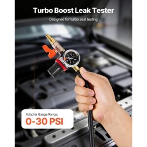 turbo boost leak tester 4", 3" 6061 aluminum end cap, 0 30 psi adapter gauge range, check test intake charge pipe pressure leaks with 4 pairs of air fittings for turbo cars, suvs, diesel trucks