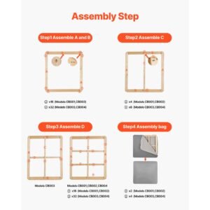 twin size bunkie board, 1.5 in bed board slats with 200d oxford cloth, wooden mattress support for twin size bed, easy assembly support under mattress, 2 piece, gray