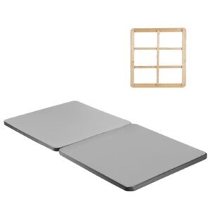 Twin Size Bunkie Board, 1.5 in Bed Board Slats with 200D Oxford Cloth, Wooden Mattress Support for Twin Size Bed, Easy Assembly Support under Mattress, 2 Piece, Gray