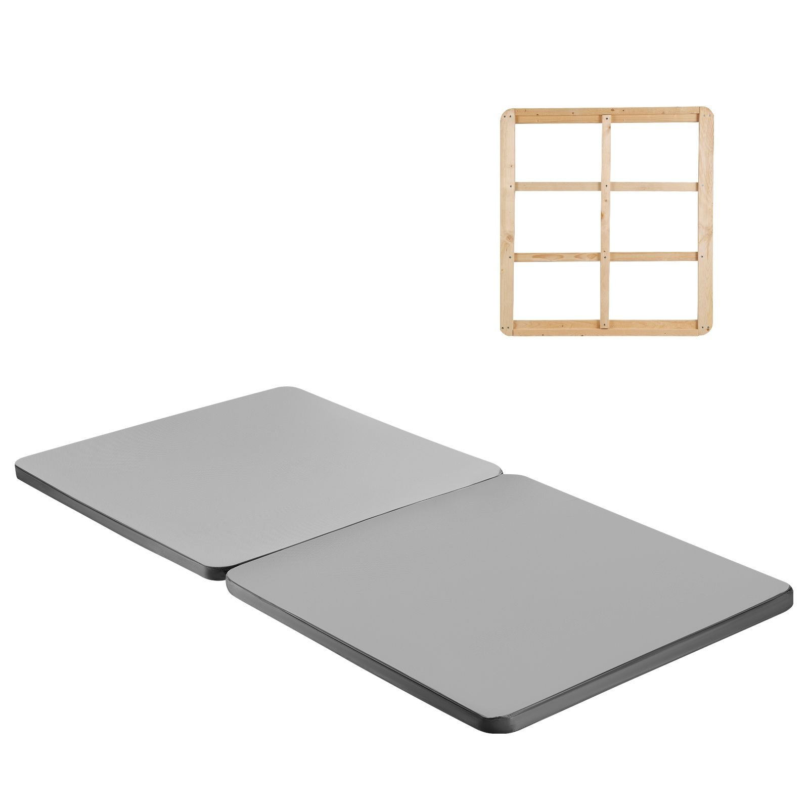 twin size bunkie board, 1.5 in bed board slats with 200d oxford cloth, wooden mattress support for twin size bed, easy assembly support under mattress, 2 piece, gray