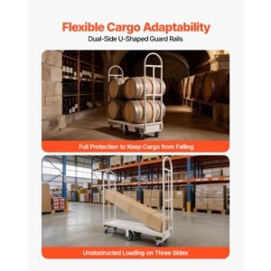 u boat platform truck dolly, 2000 lbs load capacity, heavy duty steel utility cart, industrial hand push truck with six wheels and dual detachable handles, for warehouse, 60 x 16.1 x 59.5 in