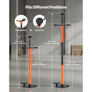 underhoist support stand, 1 ton (2204 lbs) capacity under hoist jack stand with handle, adjustable height, bearing mounted spin handle, self locking threaded screw, support vehicle components