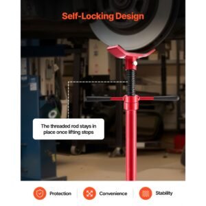 underhoist support stand, 1/2 ton (1102 lbs) capacity under hoist jack stand, lifting from 54.02" to 83.86", bearing mounted spin handle, self locking threaded screw, support vehicle components