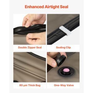 vacuum storage bags, 16 pack space saver vacuum seal bags for clothing, with pump and charging cable, double zipper seal, thickened pa and pe, compression for clothes storage, travel luggage