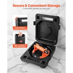 vacuum suction cup, 8 inch vacuum glass lifter with abs handle, 400 lbs max lifting capacity tile suction cup tool with carrying case for lifting large tile, granite, drywall, windows (1 pack)