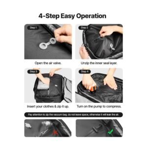 vacuum travel backpack, 65l, expandable vacuum seal compression travel backpack with pump, with tsa approved lock, airback vacpack, water resistant carry on suitcase luggage, for business, gray