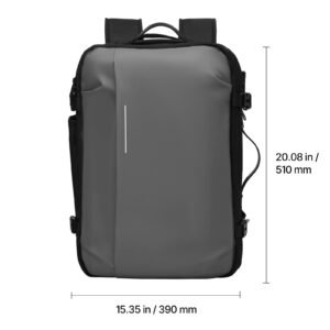 vacuum travel backpack, 65l, expandable vacuum seal compression travel backpack with pump, with tsa approved lock, airback vacpack, water resistant carry on suitcase luggage, for business, gray