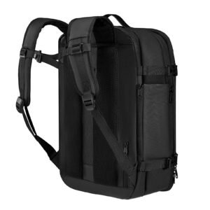vacuum travel backpack, 65l, expandable vacuum seal compression travel backpack with pump, with tsa approved lock, airback vacpack, water resistant carry on suitcase luggage, for business, gray
