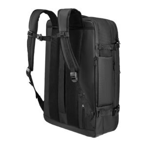 vacuum travel backpack, 80l, expandable vacuum seal compression travel backpack with pump, with tsa approved lock, airback vacpack, water resistant carry on suitcase luggage, for business, black