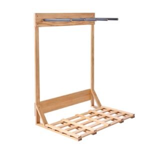 Vertical Surfboard Stand, 4 Tiers Wooden Surfboard Rack for Storage and Display, Freestanding Board Stand Organizer, Surf Board Holder for Wakeboards, Snowboards, Kiteboards, Shortboard, Skis