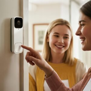 video doorbell, 2k wireless camera ring doorbell works with 170° ultra wide view, 2 way audio, motion detection & night vision, supports alexei & google, cloud storage, battery/wired powered