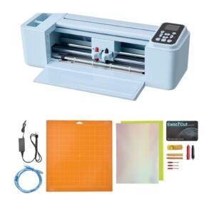 Vinyl Cutting Machine, 12 in, Button and Screen Controlled Vinyl Cutter, 5000+ Built-in Design Resources, Compatible with Mac, Windows, Android and iOS, for Creating Customized Crafts Cards