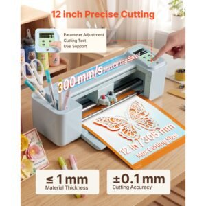 vinyl cutting machine, 12 in, touchscreen controlled vinyl cutter, 5000+ built in design resources, compatible with mac, windows, android and ios, for creating customized crafts cards, decor