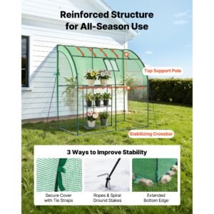 walk in green house, 78 x 39.4 x 78.7 in, greenhouse with shelves, high strength pe cover with zipper door and steel frame, assembly in minutes, suitable for planting and storage