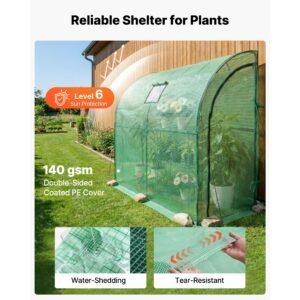 walk in green house, 78 x 39.4 x 78.7 in, greenhouse with shelves, high strength pe cover with zipper door and steel frame, assembly in minutes, suitable for planting and storage