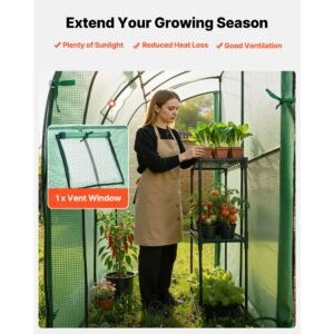 walk in green house, 78 x 39.4 x 78.7 in, greenhouse with shelves, high strength pe cover with zipper door and steel frame, assembly in minutes, suitable for planting and storage