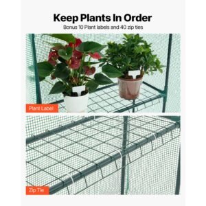 walk in greenhouse, 55.5" x 28.3" x 78.7" greenhouse for outdoors with pe cover, 2 tiers 4 shelves, roll up zipper door, walk in green house, portable plant garden hot house for backyard outside