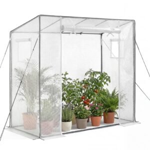 Walk-in Greenhouse, 76.8" x 30.3" x 66.1" Greenhouse for Outdoors with Windows, PE Cover, Roll-Up Zipper Door, Walk in Green House Kit, Portable Plant Garden Hot House for Backyard, Outside