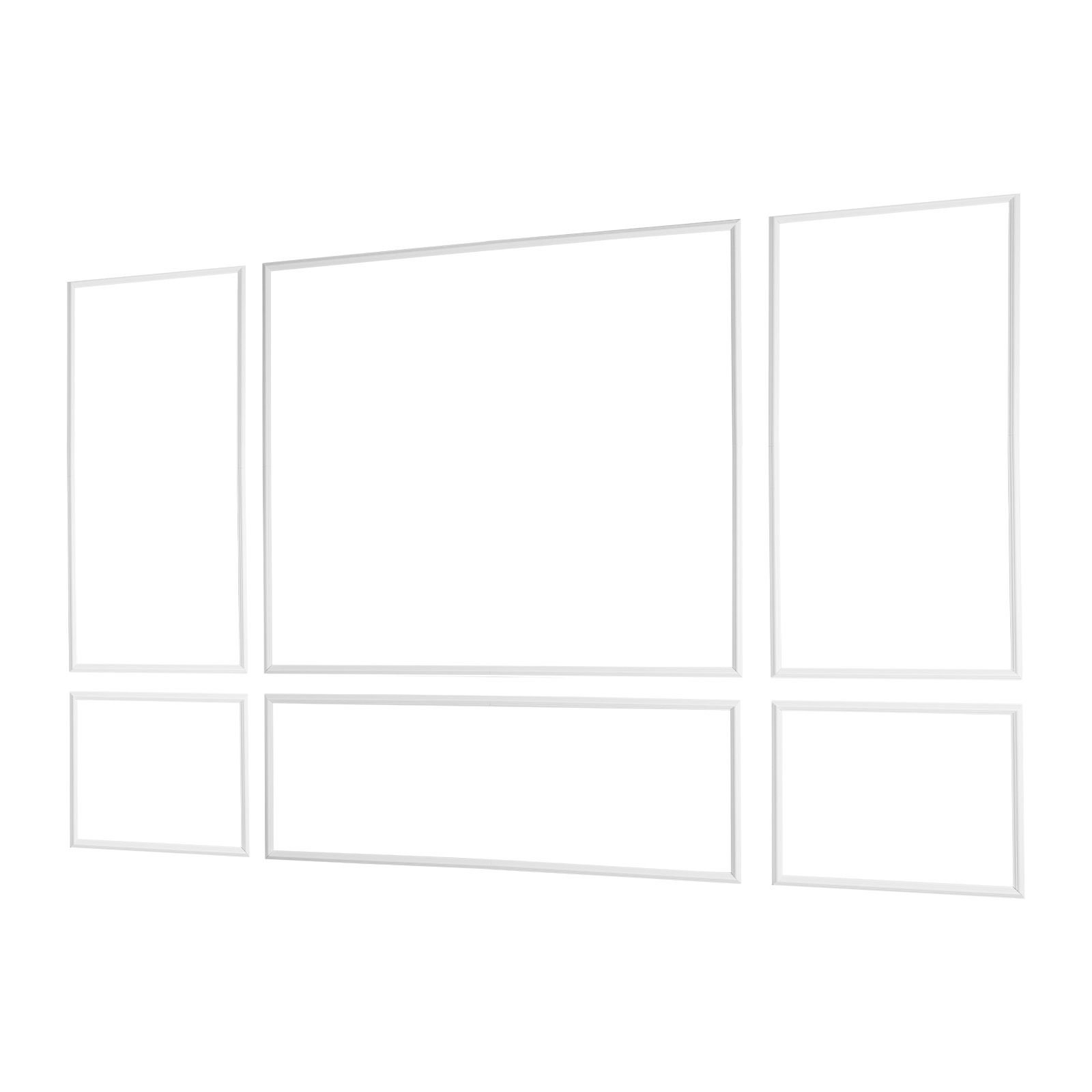 wall molding 3 pack, wainscoting panels kit, lightweight paintable polystyrene, easy to install accent wall trim for interior décor living room, bedroom, home, white (31x63 + 31x24 in)