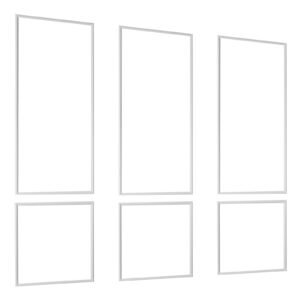 Wall Molding 3 Pack, Wainscoting Panels Kit, Lightweight Paintable Polystyrene, Easy to Install, Waterproof Accent Wall Trim for Interior Décor Living Room, Bedroom, White (24x54 + 24x24 in)