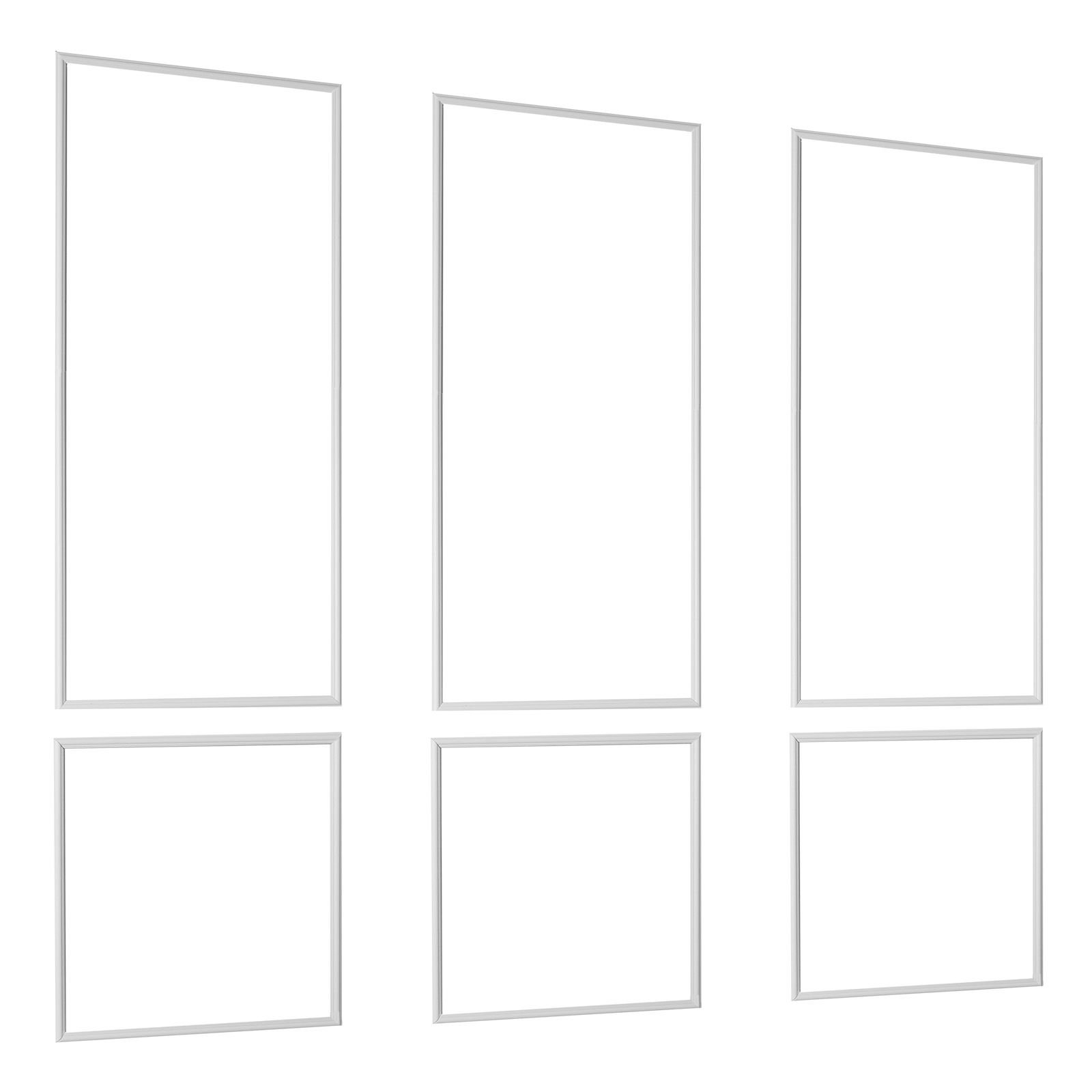 wall molding 3 pack, wainscoting panels kit, lightweight paintable polystyrene, easy to install, waterproof accent wall trim for interior décor living room, bedroom, white (24x54 + 24x24 in)