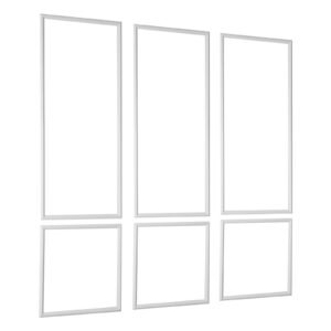 Wall Molding 3 Pack, Wainscoting Panels Kit, Lightweight Paintable Polystyrene, Easy to Install, Waterproof Accent Wide Profile Trim for Interior Living Room, Bedroom,White (24x54 + 24x24 in)