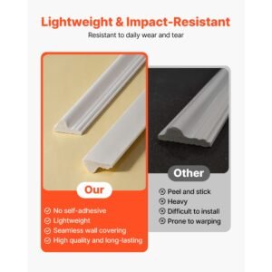 wall molding 3 pack, wainscoting panels kit with dual line wide & narrow profile, lightweight paintable polystyrene, easy to install accent wall trim for interior living room, bedroom,white
