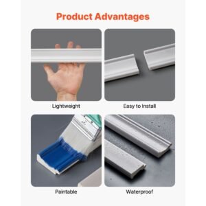 wall molding kit, wainscoting panels, lightweight paintable polystyrene, easy to install, wide & narrow accent wall trim for interior décor living room, bedroom, white (77.5 x 38.6 in )