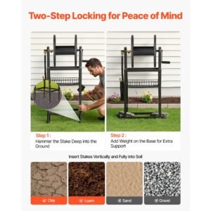 wall mounted garden hose reel, holds 200 feet of 5/8 inch hose, outdoor heavy duty waterhose holder winder, with brass connector, decorative pattern, bronze finish, for backyards and gardens