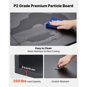 washer dryer countertop, 54 x 27.5 in marble washer and dryer topper with edge & 2 hooks, water resistant laundry machine topper for laundry closet pantry counter organization and storage, black
