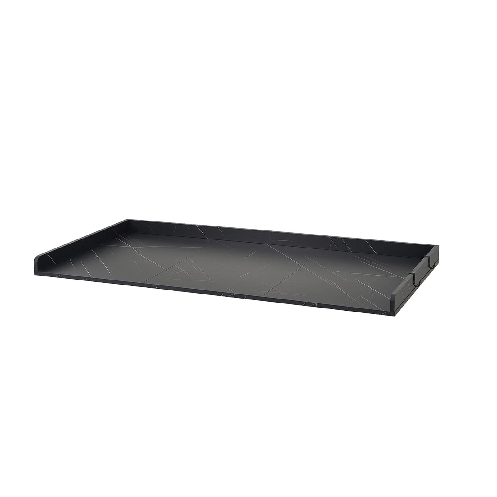 washer dryer countertop, 54 x 27.5 in marble washer and dryer topper with edge & 2 hooks, water resistant laundry machine topper for laundry closet pantry counter organization and storage, black