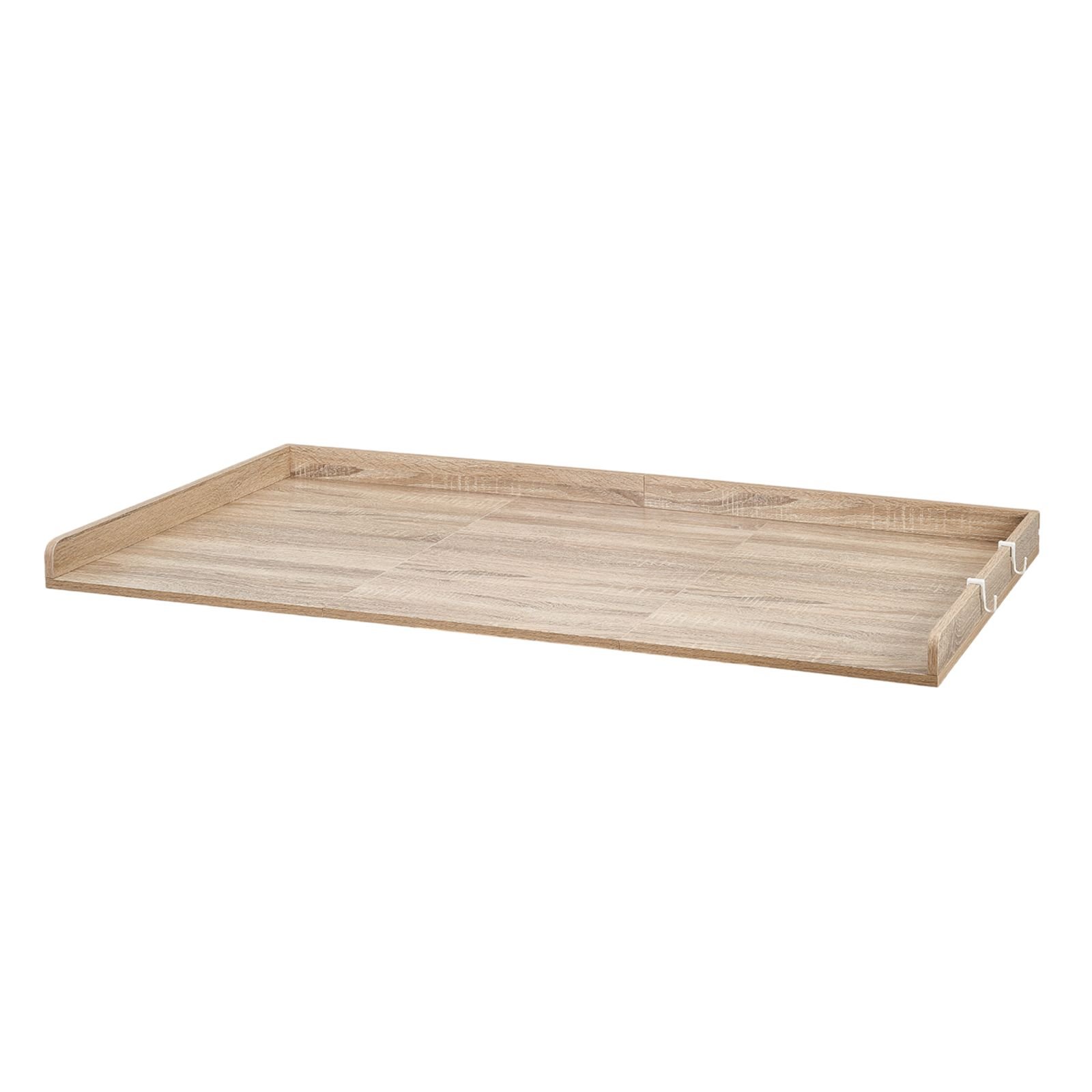 washer dryer countertop, 54 x 27.5 in wooden washer and dryer topper with edge & 2 hooks, water resistant laundry machine topper for laundry closet pantry counter organization and storage, oak